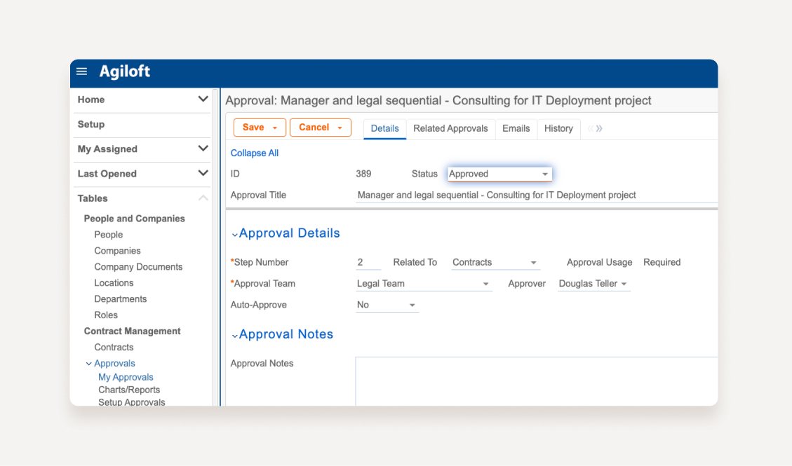 Agiloft Dashboard